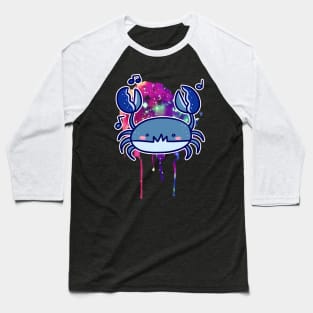 Blue Crab - Watercolor Space Splatter Baseball T-Shirt